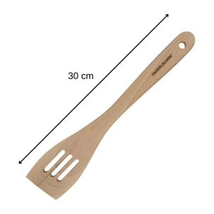 Lot de 3 ustensiles de cuisine en bois dont 2 spatules et une cuillère Fackelmann Nature