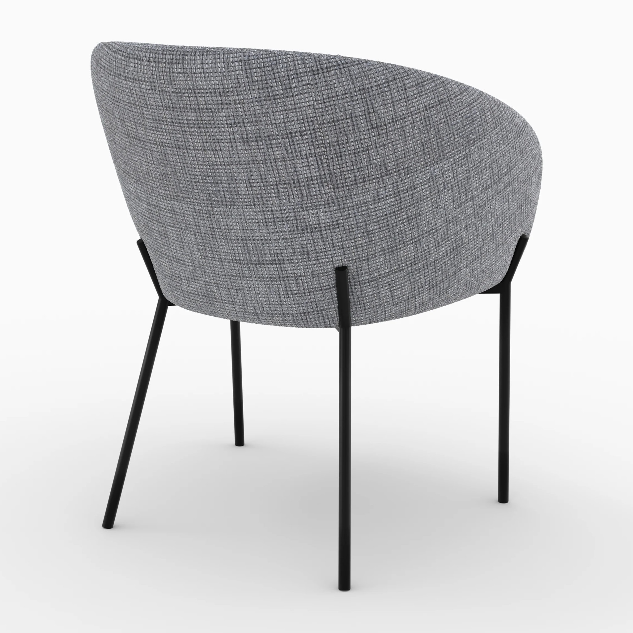 Chaise en tissu gris chiné - Andy