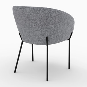 Chaise en tissu gris chiné - Andy