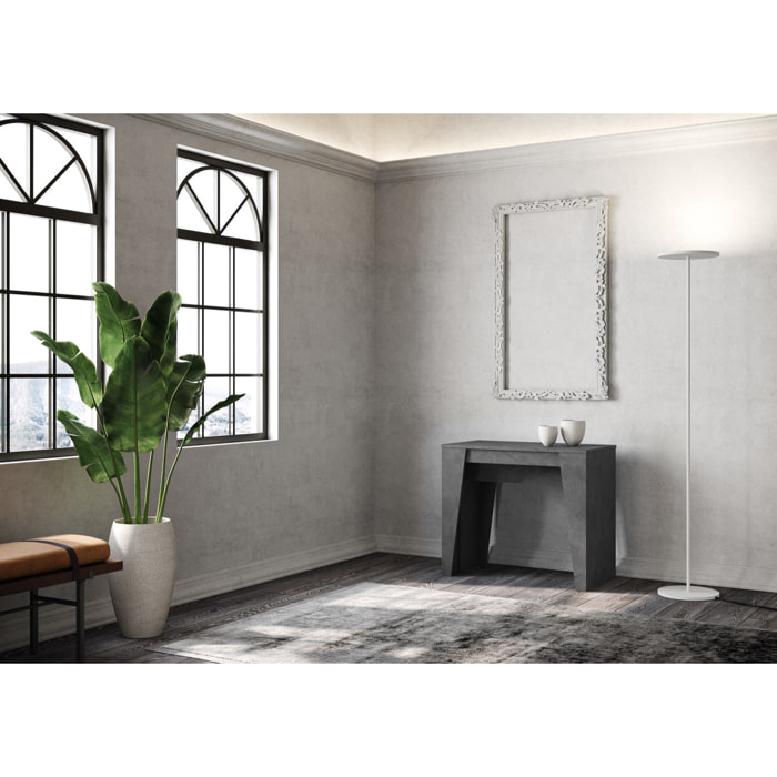 Consolle allungabile 90x48/308 cm Anvar Antracite Spatolato
