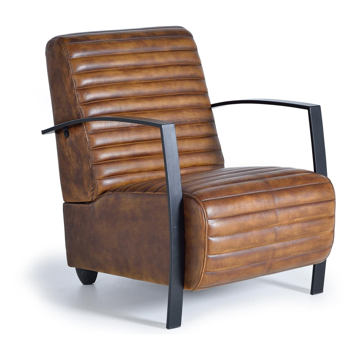 Sillón de Piel 75 Cm Estilo Industrial Vintage