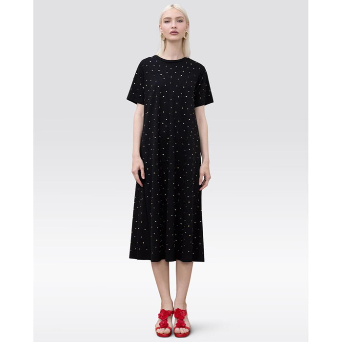 Abito a maniche corte con borchie