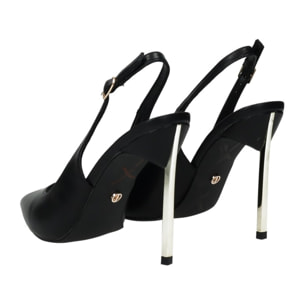 Décolleté sling back Donna Tata Italia Nero