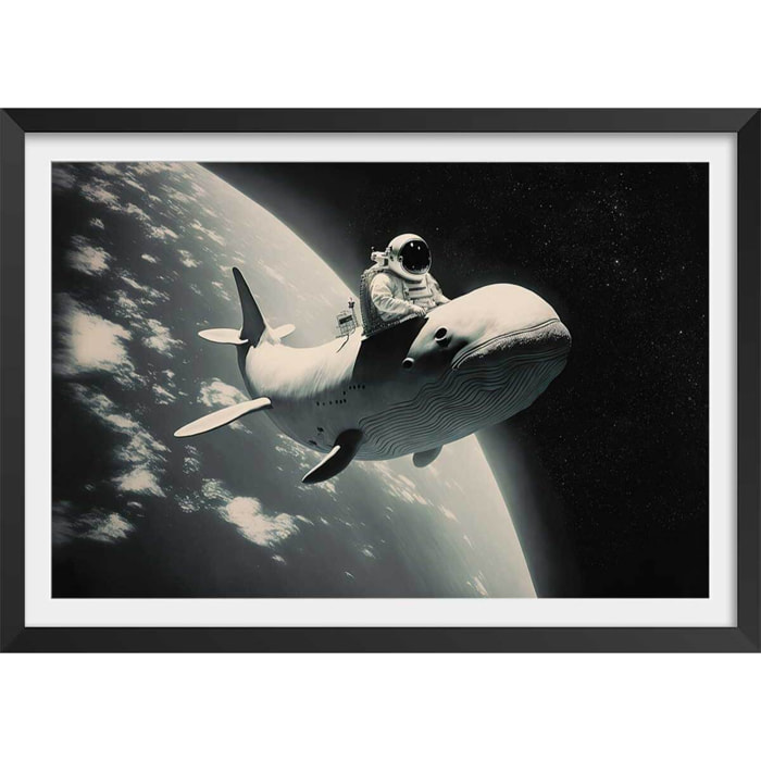 Affiche enfant un voyage spécial  Affiche + cadre en bois - Noir