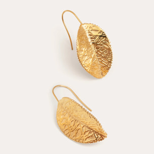 Orecchino Sheet in Acciaio Placcato Oro