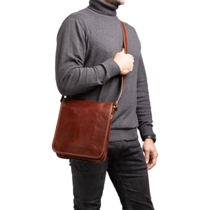 Borsa a tracolla  da uomo In Vera pelle Made in Italy 29x24x9 cm