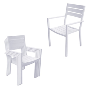 Salon de jardin VENEZIA extensible 132/264 en aluminium blanc - 10 places