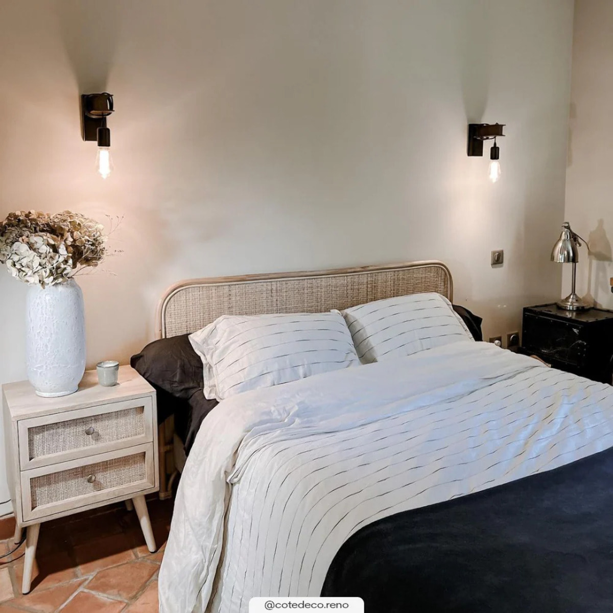 Tête de lit 140 cm en rotin naturel - Grace