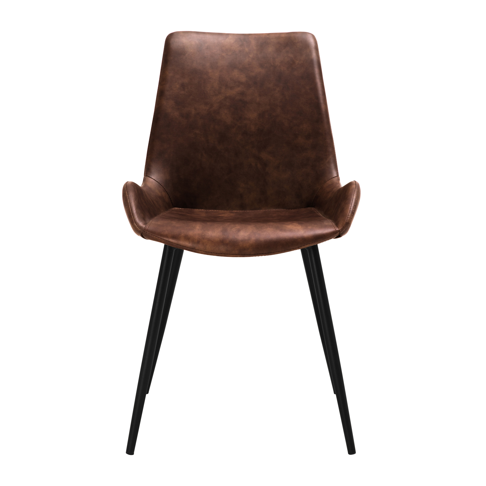 Lot de 2 chaises en cuir synthétique marron - Austin