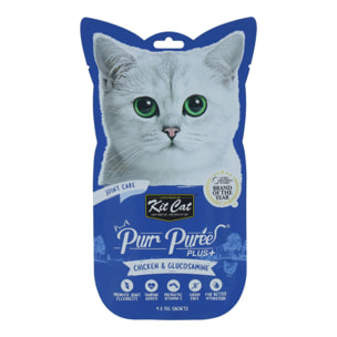 Kit Cat PurrPuree Plus - Pollo Joint Care 4x15 g Snack cremoso para gatos
