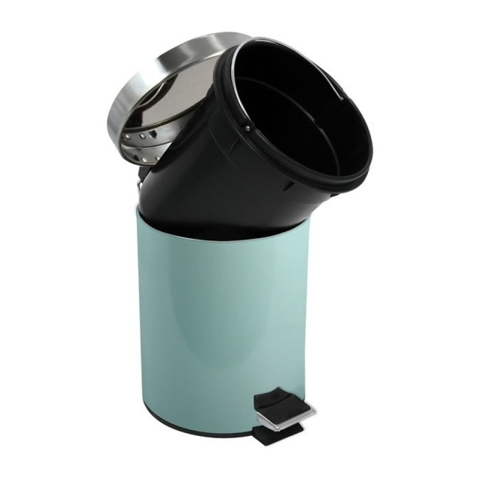 Poubelle à pédale Inox 3L Vert Pastel MSV