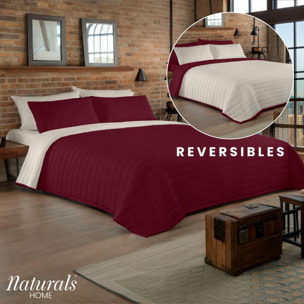 Naturals - Colcha Bouti - Lisa - Reversible - 100% Microfibra - 70 gr/m² - Burdeos/Vainilla