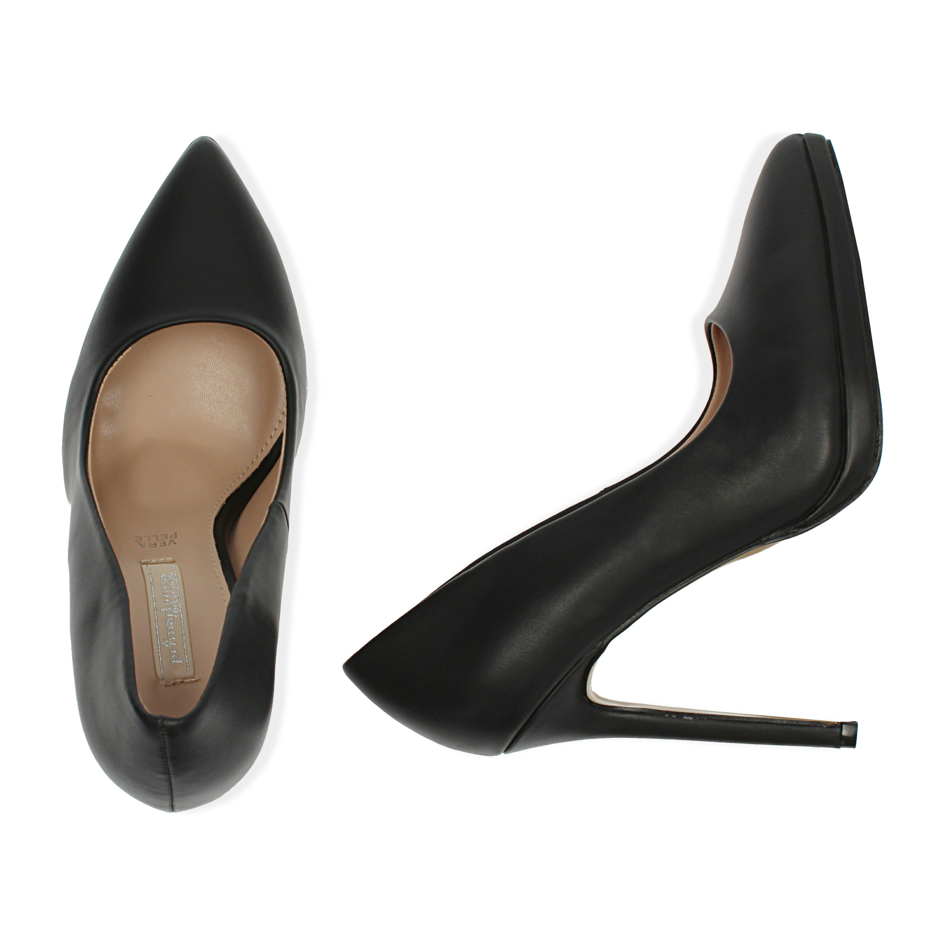 Décolleté nere con plateau, tacco 12 cm