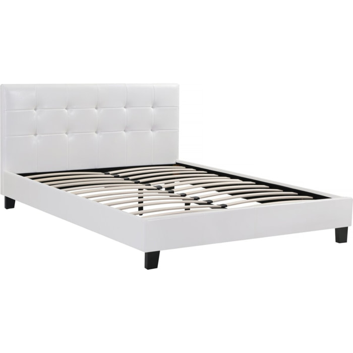 Lit double en pvc "Julia" - 160 x 200 cm - Blanc
