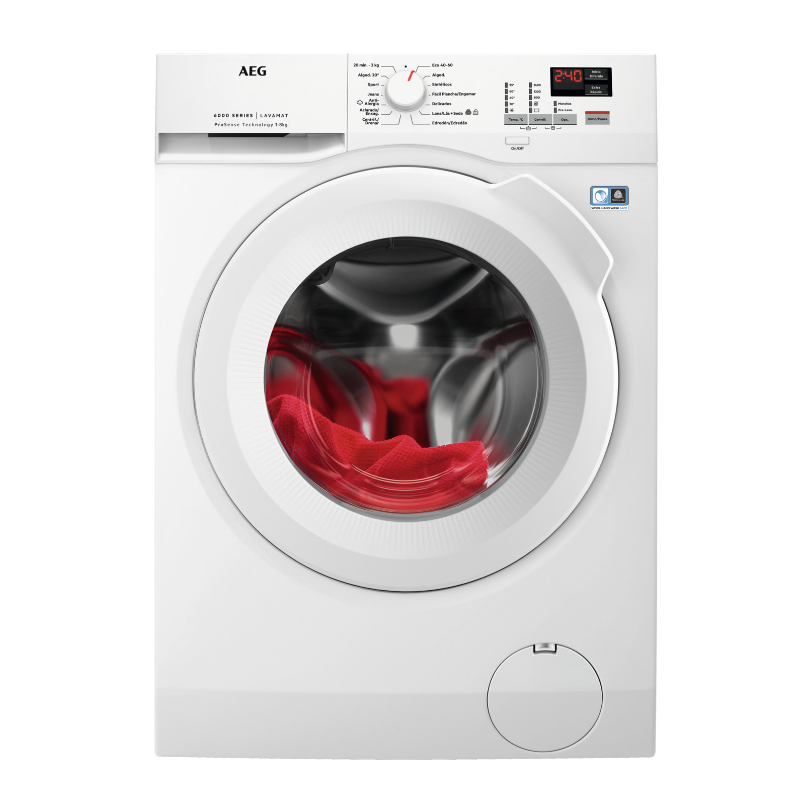 AEG Lavadora de libre instalación Serie 6000 ProSense® de 8.0 kg L6FBK841P