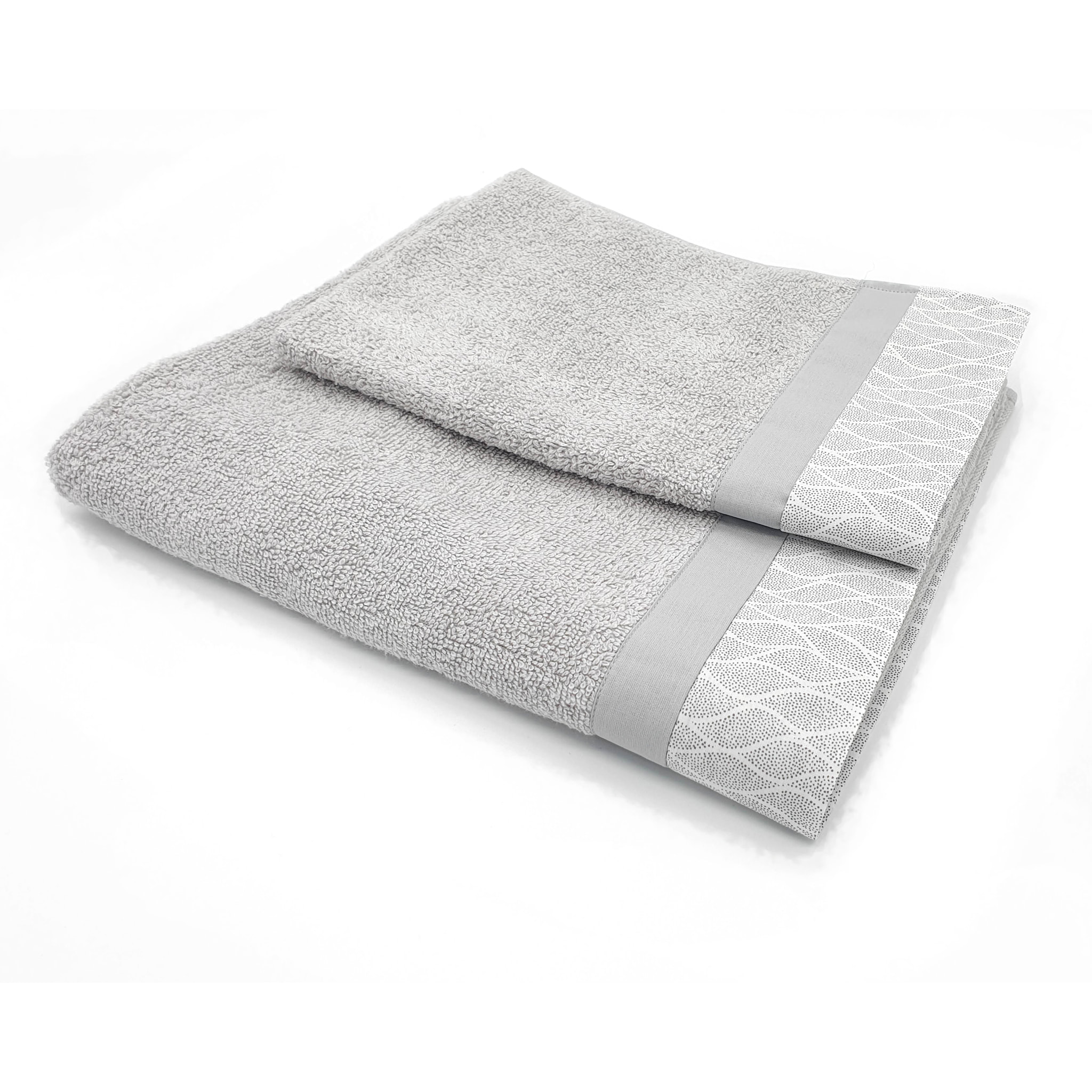 Set Spugna VENTOTENE 2 Pezzi: Viso+Ospite - Grigio - 450 gr/m² - Puro Cotone