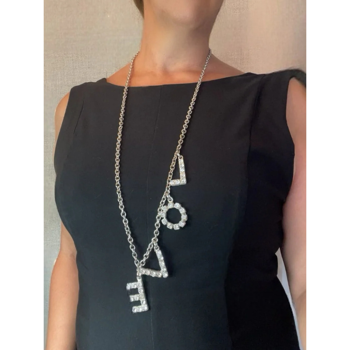 Collar largo MyLove plata 10µ y cristal SW en cristal