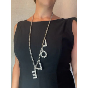 Collar largo MyLove plata 10µ y cristal SW en cristal