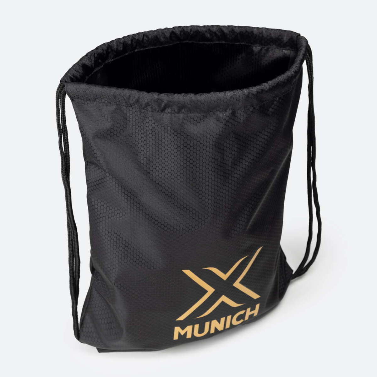 MUNICH GYM SACK Mochila de Cuerdas Deportiva con Cierre de Ajuste Negra y Dorada