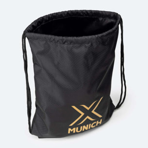 MUNICH GYM SACK Mochila de Cuerdas Deportiva con Cierre de Ajuste Negra y Dorada