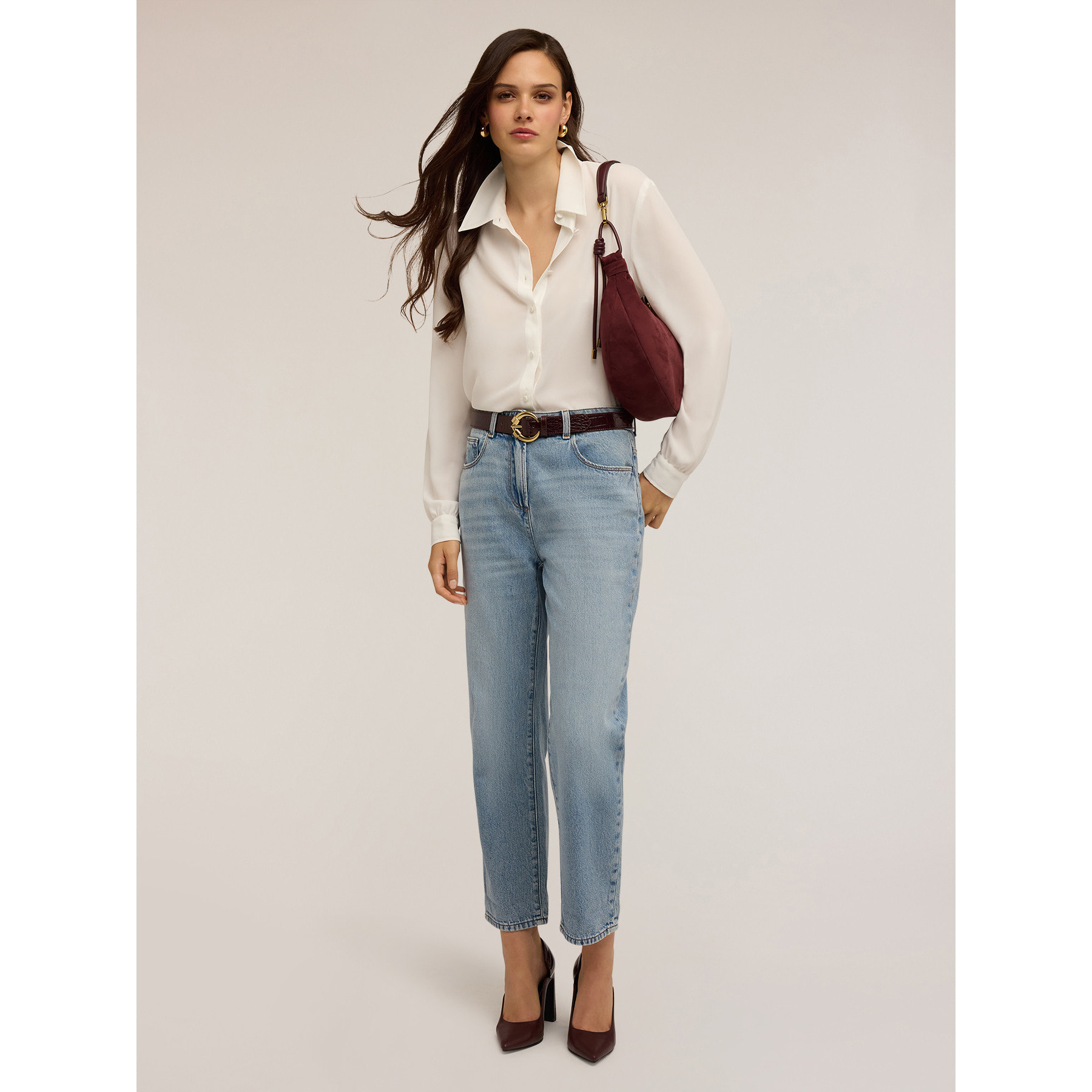 Motivi - Camicia con bottoni foderati - Bianco