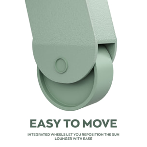Nilo - Lettino Prendisole da Giardino Mare Piscina 192x55x30 cm in Alluminio e Textilene Verde Salvia