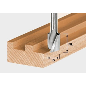 Fraise à rainurer hélicoïdale avec queue de 8 mm FESTOOL HW Spi S8 D10/30 - 490980