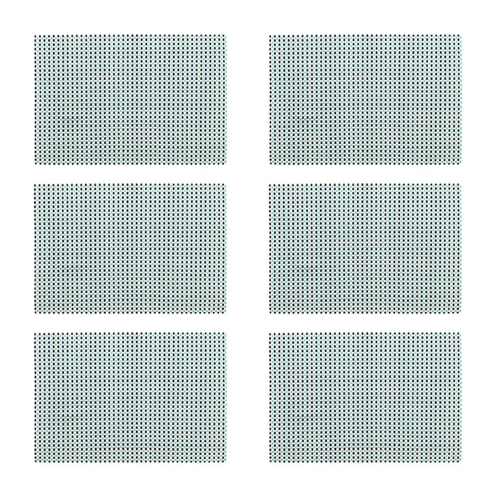 Lot de 6 sets de table tissé en PVC bleu 45x30cm