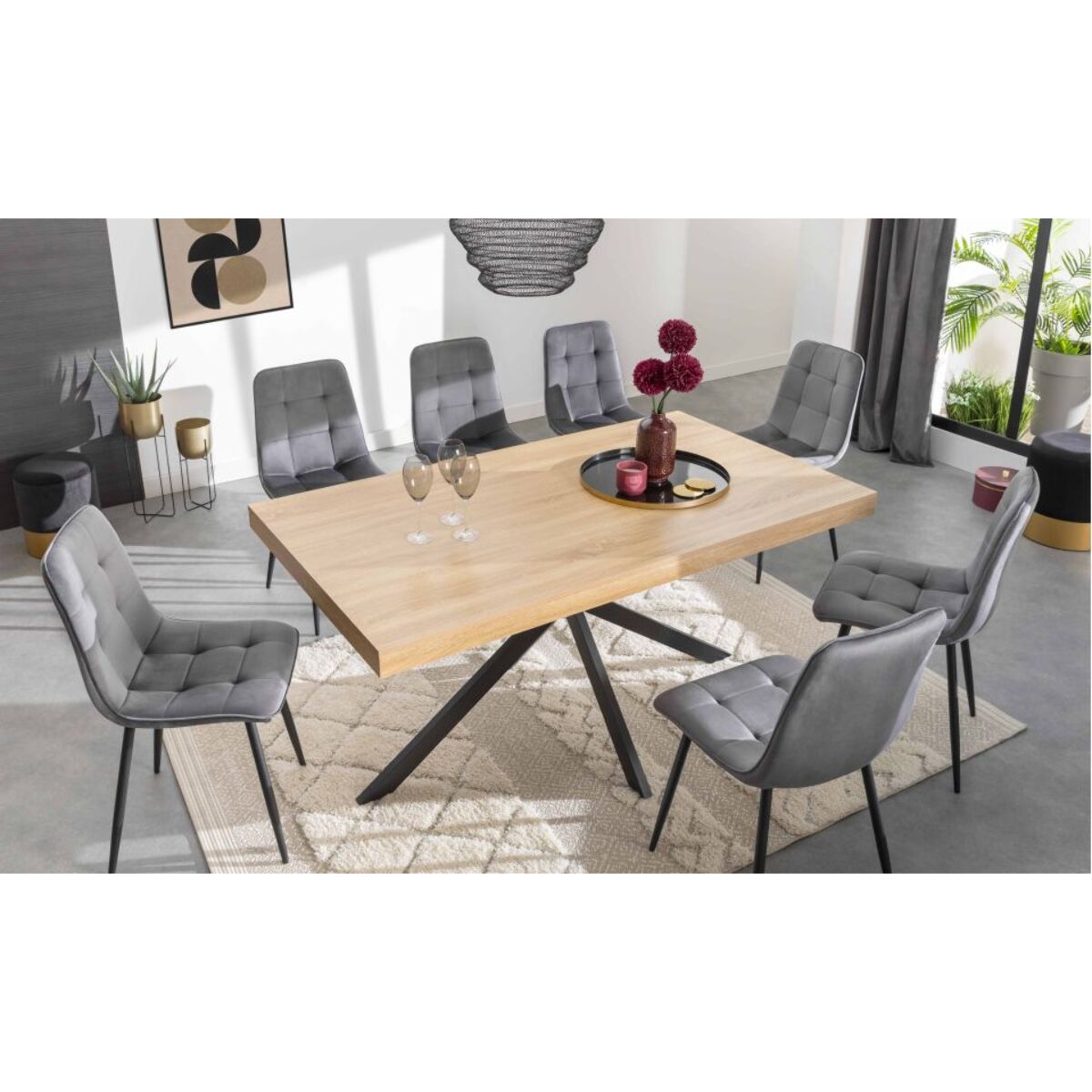 Table repas Brixton pieds spider