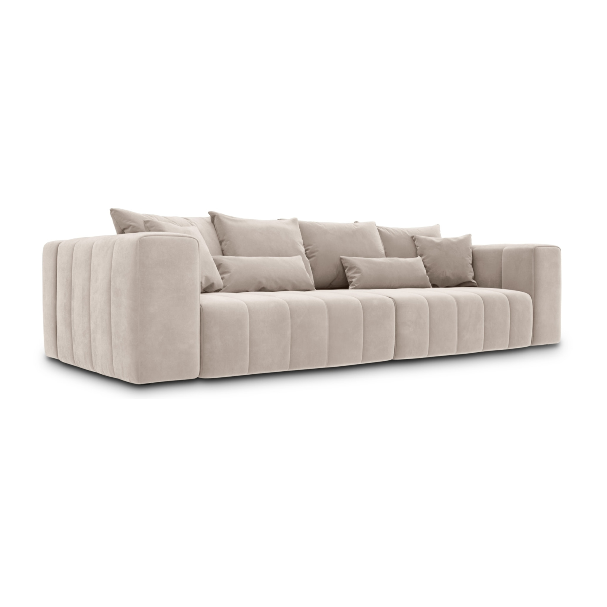 Canapé modulable "Marcel" 5 places en velours beige