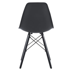 Set 4 sedie scandinave nere con gambe legno - Ester