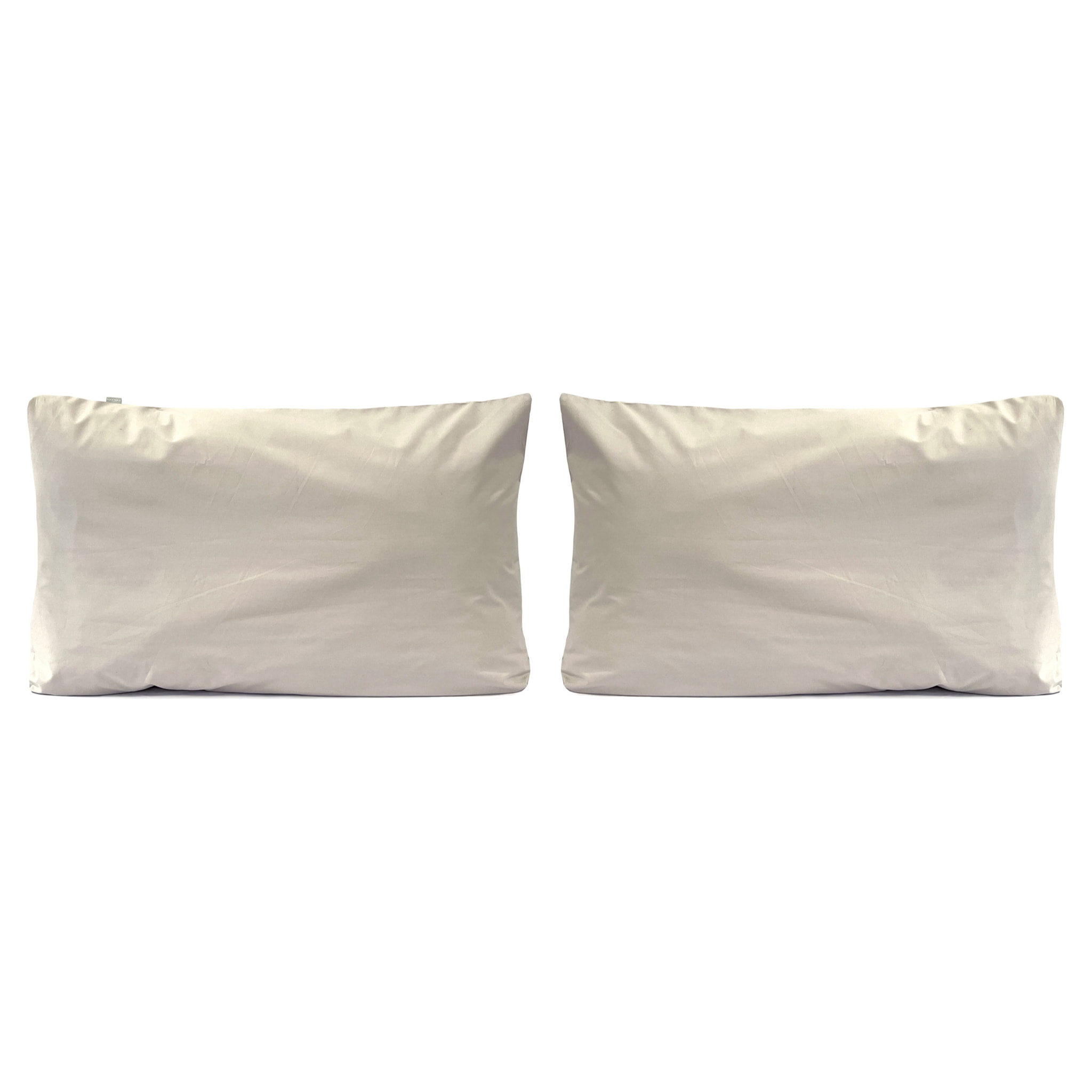 2 Fundas de almohada 100% percal de algodón orgánico LISO 50x75 cm - arena