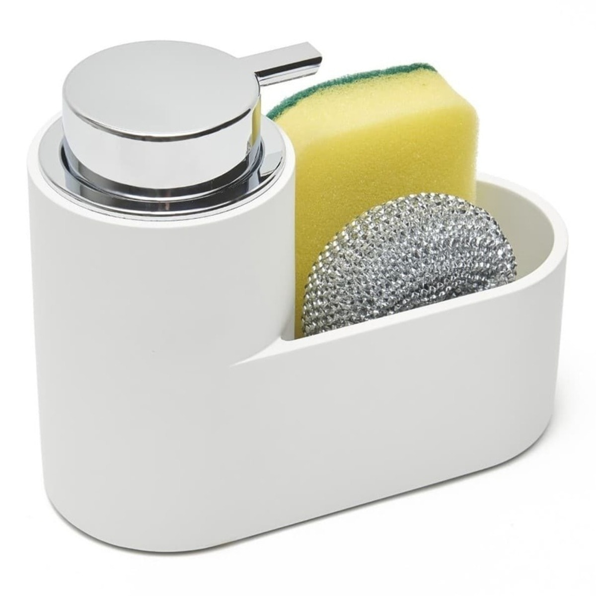 Distributeur de savon et rangement, blanc (SATDKUCHB)