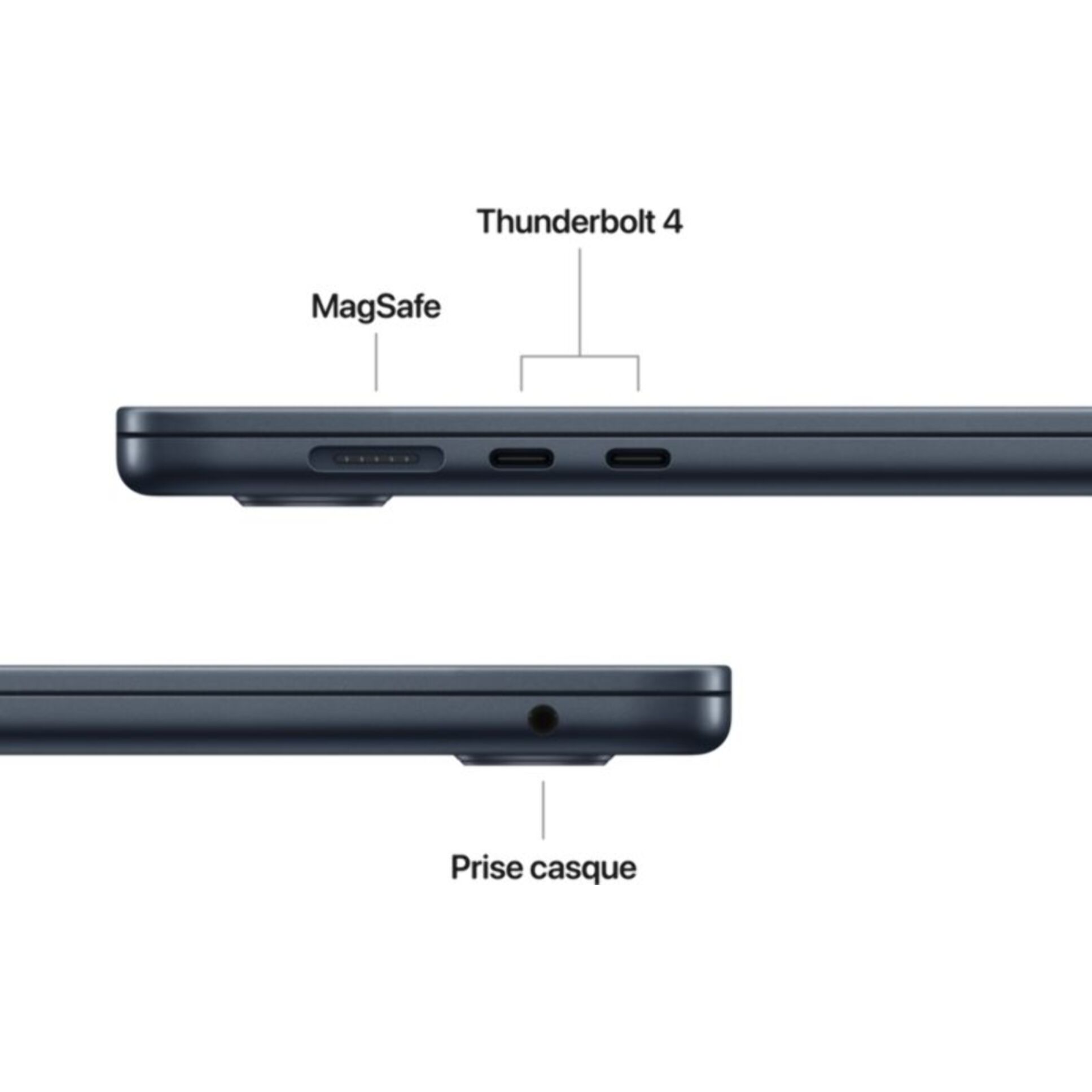 Ordinateur Apple MACBOOK Air 15" Puce M5 CPU 10 / GPU 10 coeurs Mémoire RAM 24Go Stockage 1To SSD Minuit