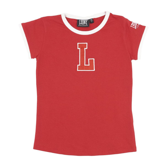 T-shirt da bambina maniche corte e "L" College