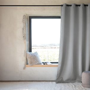 Rideau occultant ignifugé M1 non feu - Gris souris