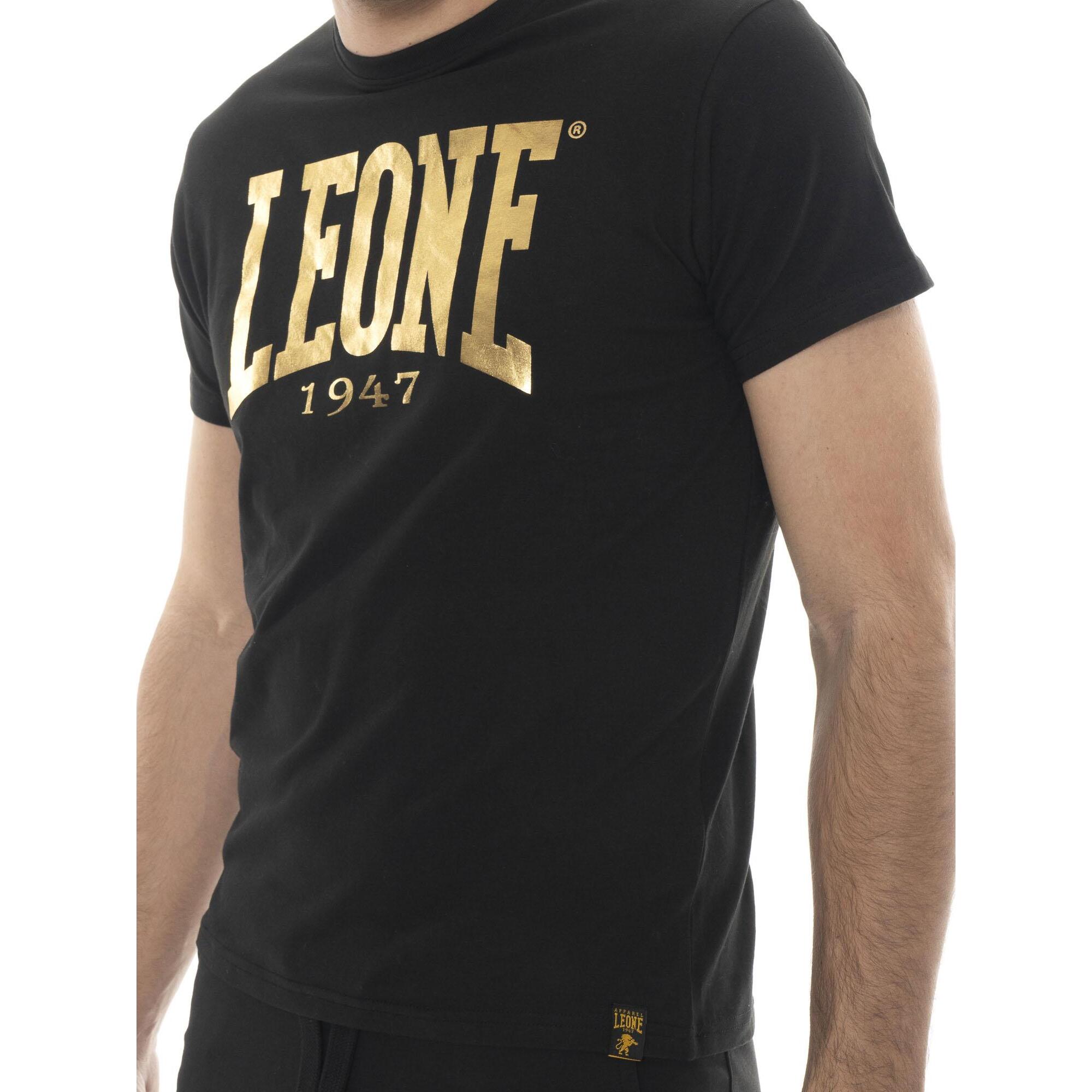 Camiseta de algodón elástico de manga corta con el gran logo de Leone 1947
