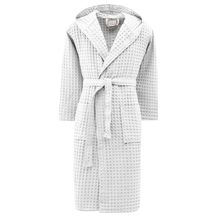 INTRECCI Accappatoio Tinta Unita Nido d’Ape 100% Cotone, Accappatoio Unisex Adulto con Cappuccio e Cinture