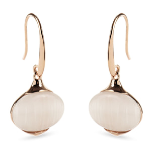 Pendientes de Ojo de Gato acabados en oro rosa de 18K