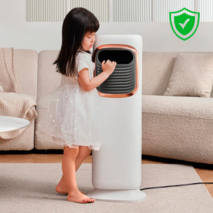 Climatizzatore multifunzione senza pale, con 2 livelli di riscaldamento e raffreddamento. Serbatoio d'acqua da 3L e telecomando.