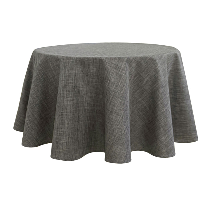 Nappe ronde infroissable et anti-tâches - Gris anthracite