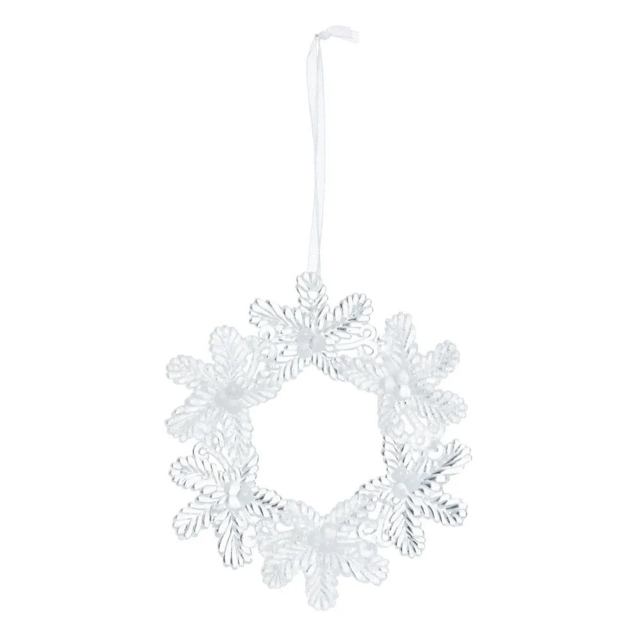 Décoration de sapin couronne fleur perle 10cm