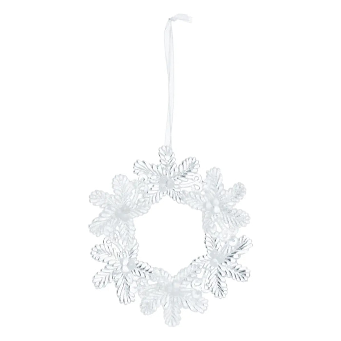 Décoration de sapin couronne fleur perle 10cm