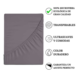 Icehome - Sábana Bajera Lisa - 100% Microfibra - Gris 7