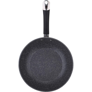 Juego de 2 Sartenes Ø20Ø24cm + Wok de Ø28cm en Aluminio forjado aptas para inducción color Gris MasterPRO