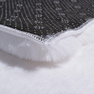 AVA - Tapis doux à poils longs lavable en machine - Blanc