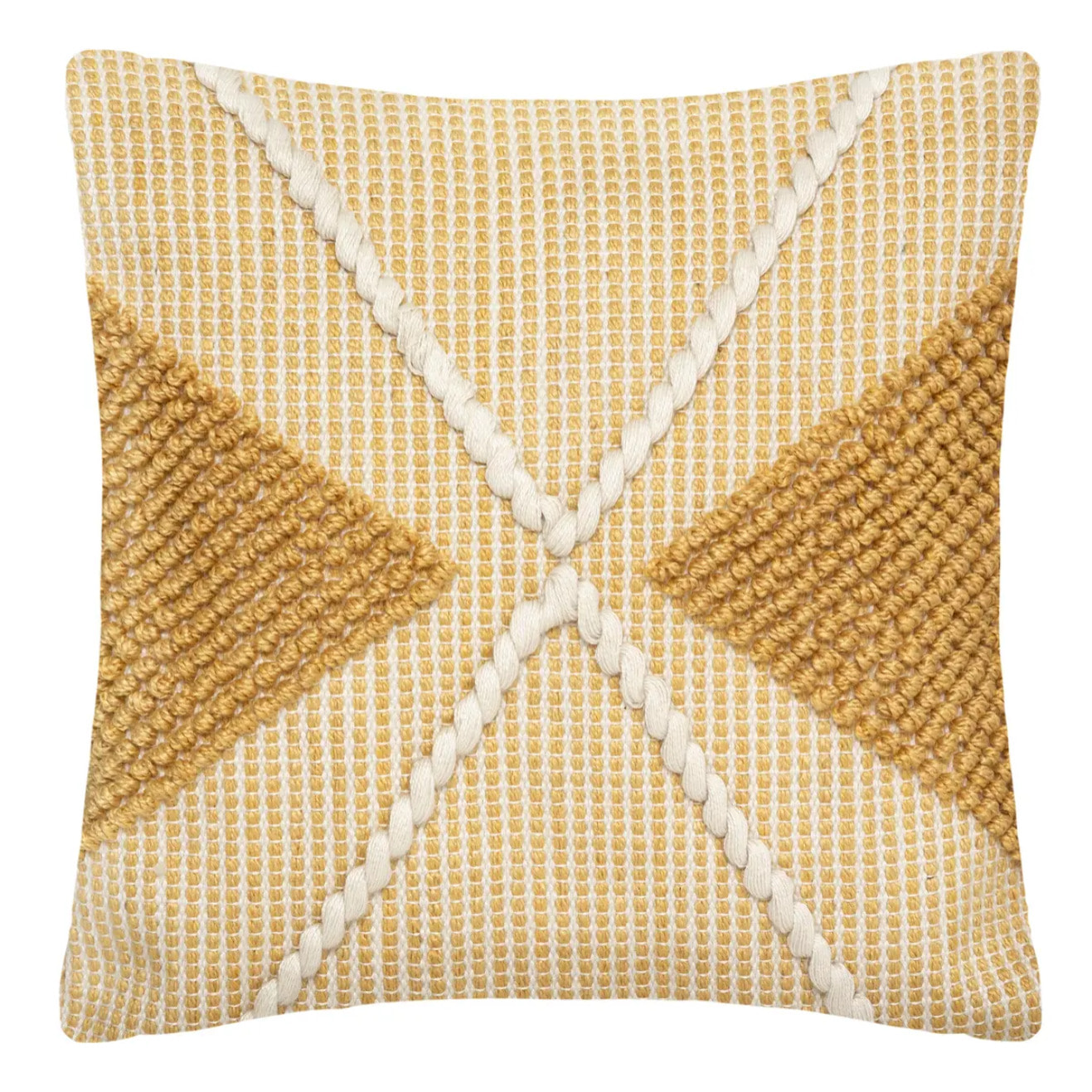 Coussin "R.O.W." jaune moutarde 45x45cm
