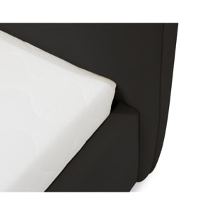 John - lit coffre - 160x200 cm - en velours - sommier inclus - Noir