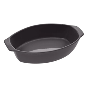 Plat ovale 39x24cm  Gris Céramique