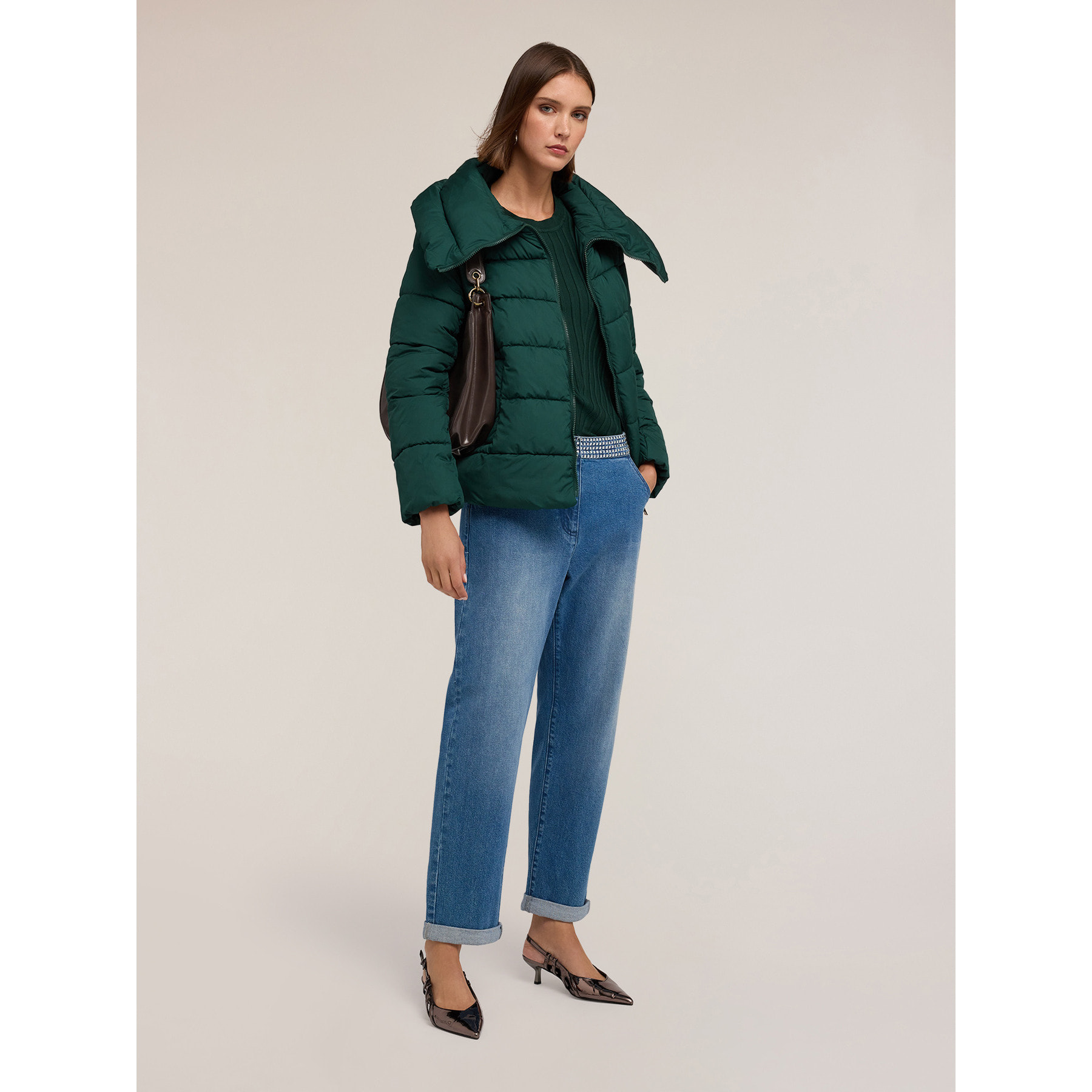 Motivi - Jeans boyfriend con cintura de joya - Azul